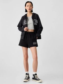 GAP - Black Women's Logo Relaxed Cotton Blend Shorts