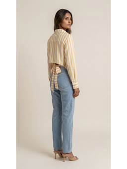 Loveprasha - Yellow Striped Cotton Slub Shirt