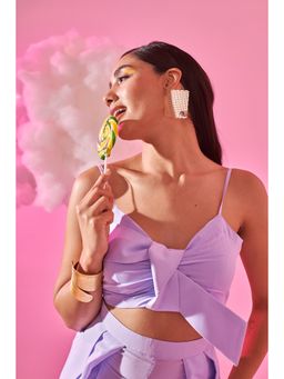 Loveprasha - Lavender Bow Detailed Top