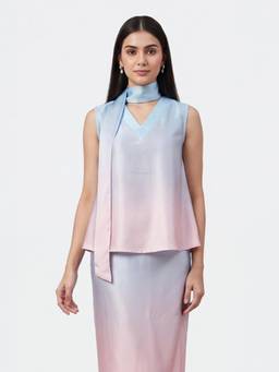 Exude - Multi-Color Blush Mist Scarf Top