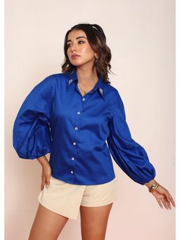 Loveprasha - Blue Honey Bee Embroidered Shirt