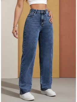 VBEAUTI - Women Ice Wideleg Streachable High Rise Jeans