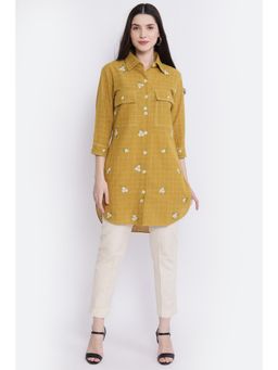Mushio - Haafiza Shirt with Floral Embroidery