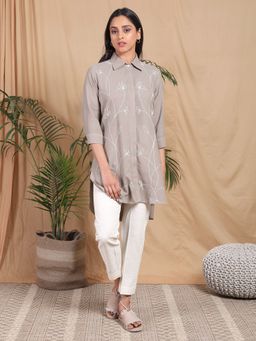 Mushio - Leher Shirt with Embroidery