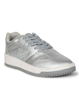 North Star - Women Lace Up Silver Walking Shoes