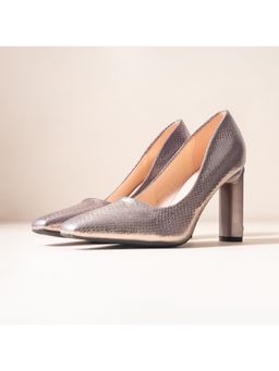 VANSON - Evening Glory Grey Pumps with Eccentric Heels