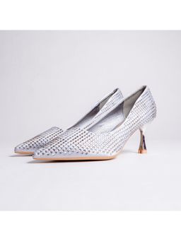 VANSON - Fireworks- Embellished Silver Pump Heels