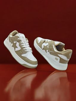 BOTABOCHI - Men Star War Mocha Beige & White Sneakers