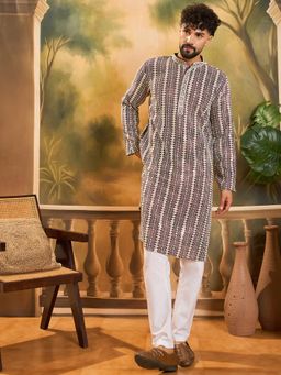 ETHNIC BAY - Purple Viscose Rayon Embellished Kurta With Pant