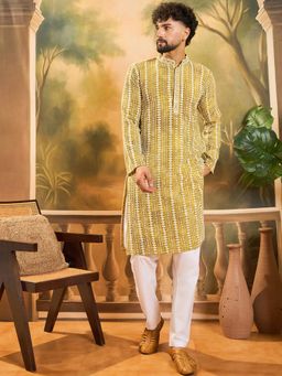 ETHNIC BAY - Mustard Viscose Rayon Embellished Kurta With Pant