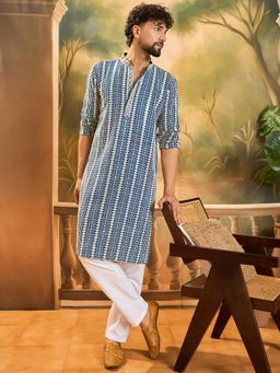 ETHNIC BAY - Blue Viscose Rayon Embellished Kurta With Pant