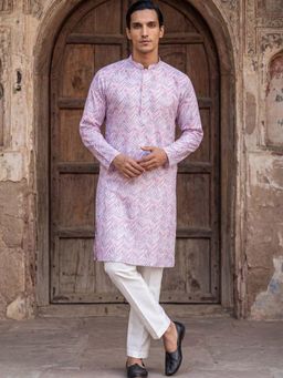 ETHNIC BAY - Lavender Cotton Blend Embellished Kurta With Pant