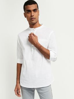 max - White Pure Cotton Solid Kurta