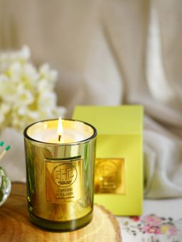 Pure Home + Living - Jasmine Garland Scented Wax Filled Jar Candle - Green