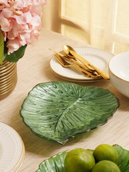 Pure Home + Living - Green Glass Platter - Large