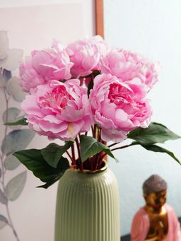 Pure Home + Living - Light Pink Artificial Peony Flower Stem - Single