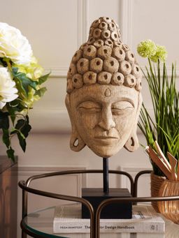 Pure Home + Living - Brown Buddha Mask with Stand