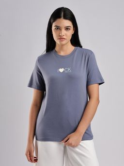 Calvin Klein - Women Blue Graphic Regular Fit T-Shirt