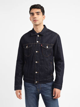 Levi's - Navy Blue Mens Solid Indigo Spread Collar Jacket