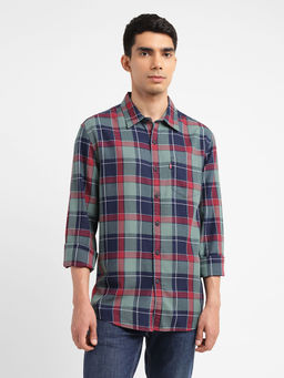 Levi's - Multi-Color Mens Checkered Spread Collar Shirt