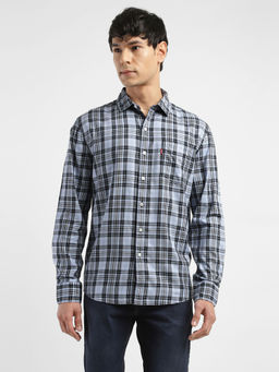Levi's - Navy Blue Mens Checkered Slim Fit Shirt