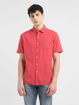 Levi's - Red Mens Solid Slim Fit Shirt