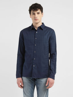 Levi's - Navy Blue Mens Checkered Slim Fit Shirt