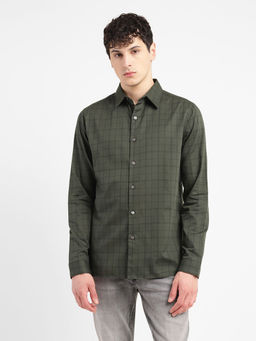 Levi's - Olive Mens Checkered Slim Fit Shirt