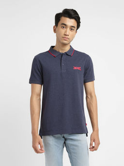 Levi's - Navy Blue Mens Solid Slim Fit Polo T-Shirt