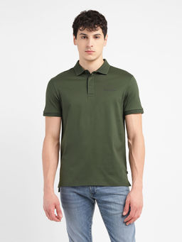 Levi's - Olive Mens Solid Slim Fit Polo T-Shirt