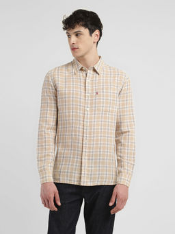 Levi's - Beige Mens Checkered Slim Fit Shirt