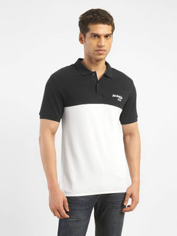 Levi's - White & Black Mens Colorblock Polo T-Shirt