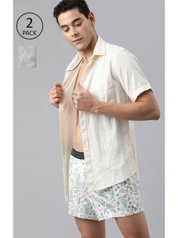 The Bear House - Men Comfort Fit Knitted Boxers White (Pack of 2)
