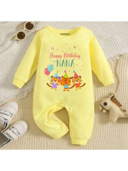 KNITROOT - Yellow Happy Birthday Nana Theme Romper