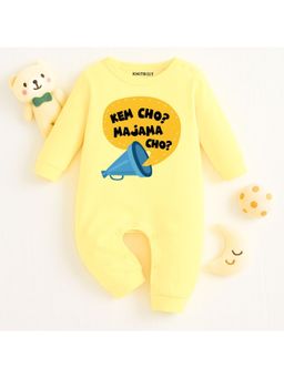 KNITROOT - Yellow Kem Cho? Majama Cho? Theme Romper