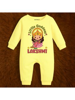 KNITROOT - Yellow Little Goddess Lakshmi Theme Romper