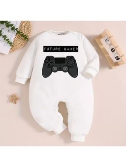 KNITROOT - White Future Gamer Theme Romper