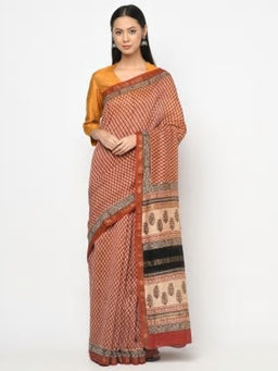 Fabindia - Cotton Silk Printed Bagru Sari