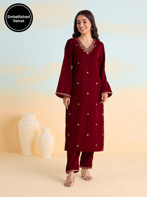 VELVET LONG SUIT SET