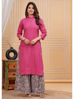 Meeranshi - Pink Solid Straight Kurta