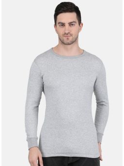 Monte Carlo - Mens Grey Regular Fit Full Sleeve Round Neck Thermal Vest