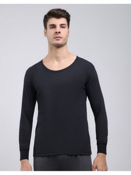 Monte Carlo - Mens Black Regular Fit Full Sleeve Round Neck Thermal Vest