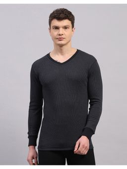 Monte Carlo - Mens Black Regular Fit Full Sleeve V Neck Thermal Vest