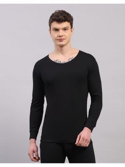 Monte Carlo - Mens Black Regular Fit Full Sleeve Round Neck Thermal Vest