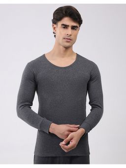 Monte Carlo - Mens Charcoal Regular Fit Full Sleeve Round Neck Thermal Vest