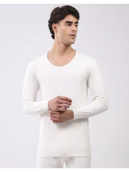 Monte Carlo - Mens Off White Regular Fit Full Sleeve Round Neck Thermal Vest