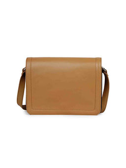 Saint G - Tan Leather Structured Sling Bag