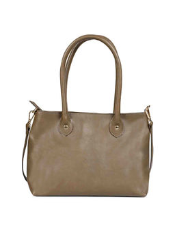 Saint G - Brown Leather Structured Handheld Bag with Detachable Strap