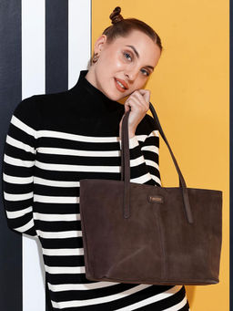 Saint G - Brown Leather Structured Shoulder Bag