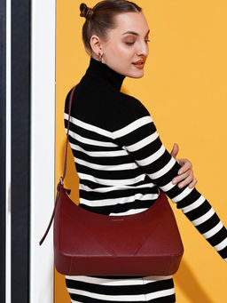 Saint G - Red Leather Halfmoon Shoulder Bag